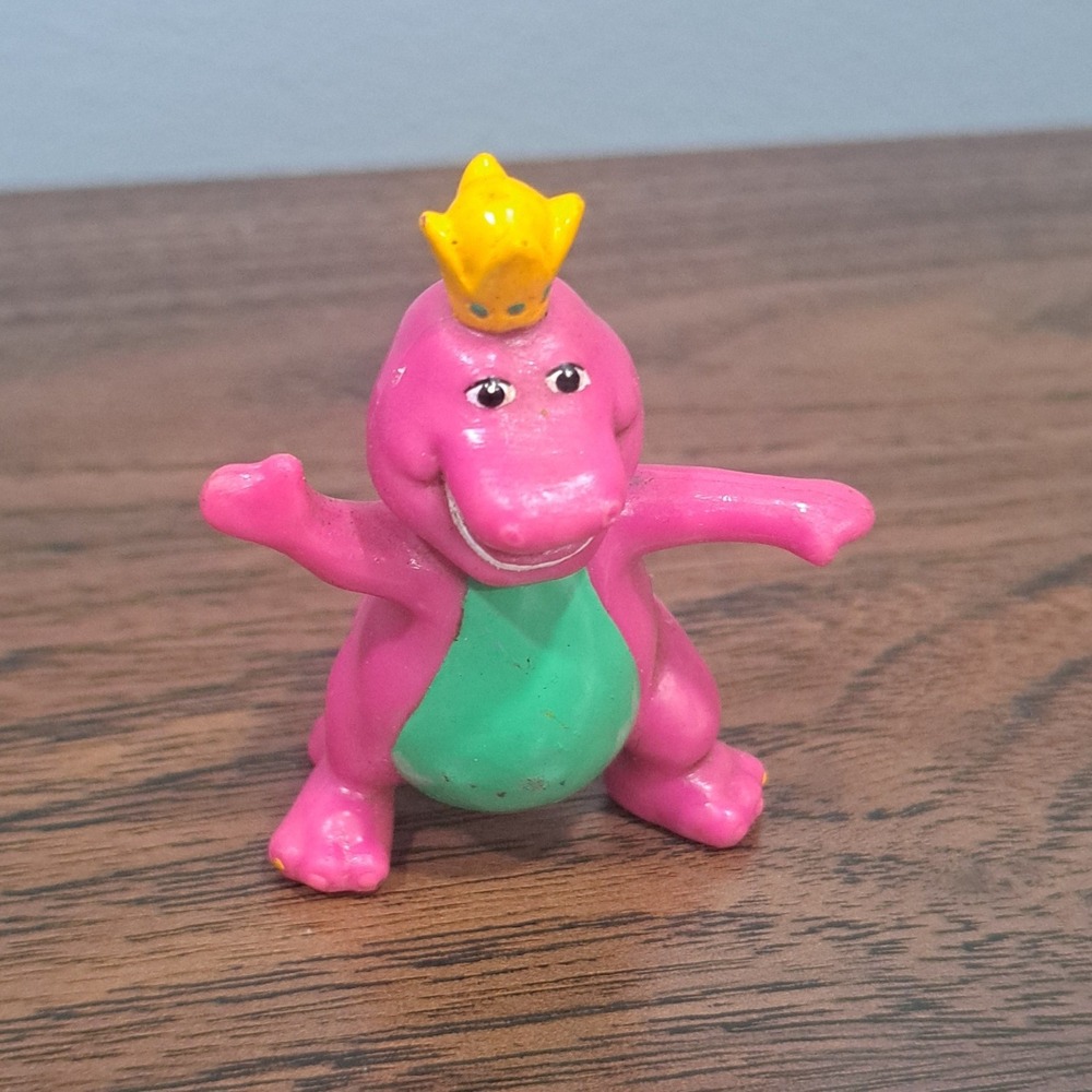 VTG 1993 Barney the Dinosaur PVC Figure with Crown Lyons Group 90s Toy
